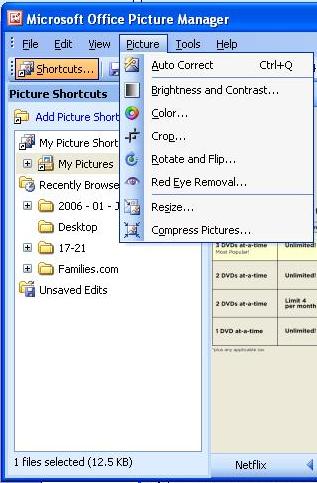 Picture Manager options